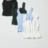 3D Knit ribbad ärmlös tröja för dam