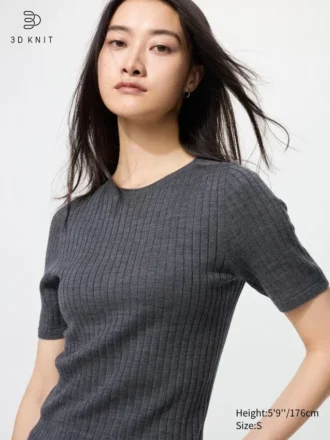 3D Knit-ströja för dam | Halvärmad med ärmar