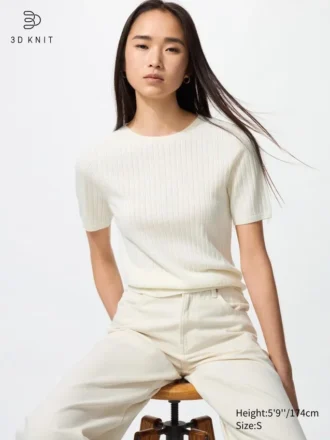 3D Knit-ströja för dam | Halvärmad med ärmar