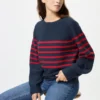 3D Knit-tröja med voluminösa ärmar för dam | Randig 3D Knit-tröja med voluminösa ärmar för dam | Randig