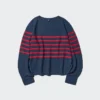 3D Knit-tröja med voluminösa ärmar för dam | Randig 3D Knit-tröja med voluminösa ärmar för dam | Randig