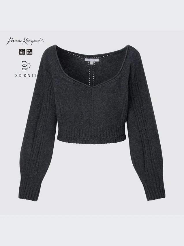 3D Knit-volymtröja med långärmade ärmar för dam 3D Knit-volymtröja med långärmade ärmar för dam