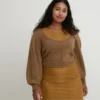 3D Knit-volymtröja med långärmade ärmar för dam 3D Knit-volymtröja med långärmade ärmar för dam