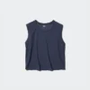 AIRism mjuk ribbad T-shirt för dam | Ärmlös AIRism mjuk ribbad T-shirt för dam | Ärmlös
