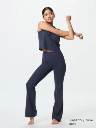 AIRism mjuka ribbade flare-leggings för dam