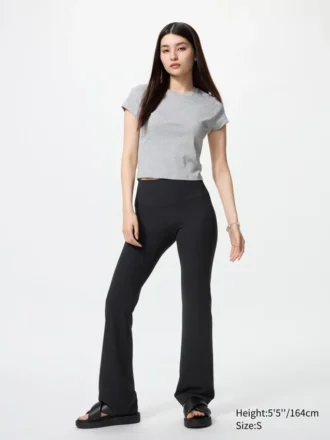 AIRism mjuka ribbade flare-leggings för dam