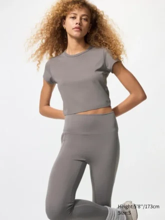 AIRism Soft Cropped T-shirt för dam