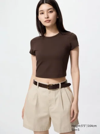 AIRism Soft Cropped T-shirt för dam