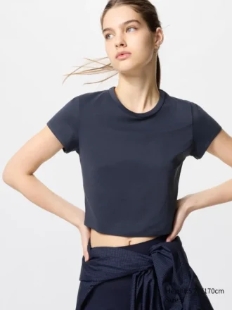 AIRism Soft Cropped T-shirt för dam