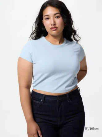 AIRism Soft Cropped T-shirt för dam