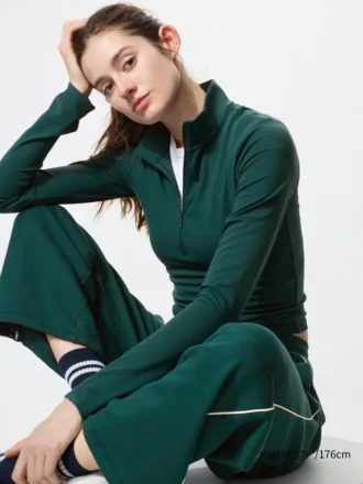 AIRism Soft Half-Zip T-shirt för dam
