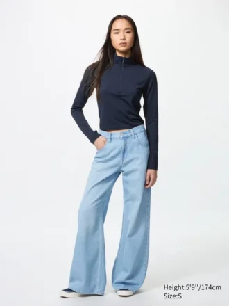 AIRism Soft Half-Zip T-shirt för dam