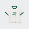 AIRism-T-shirt med kort ärm och tryck för damer AIRism-T-shirt med kort ärm och tryck för damer