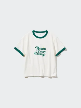 AIRism-T-shirt med kort ärm och tryck för damer