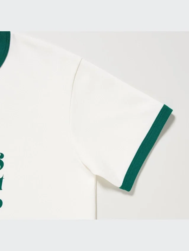 AIRism-T-shirt med kort ärm och tryck för damer AIRism-T-shirt med kort ärm och tryck för damer