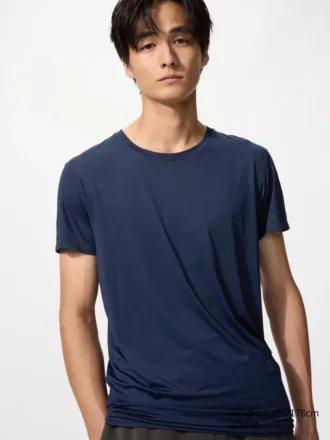 AIRism-T-shirt med rund hals för herr