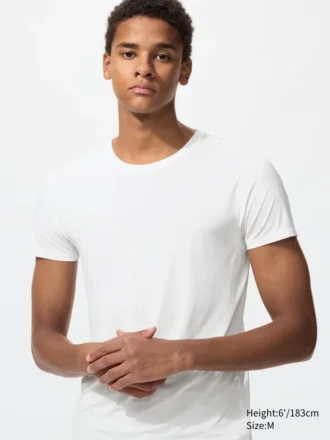AIRism-T-shirt med rund hals för herr