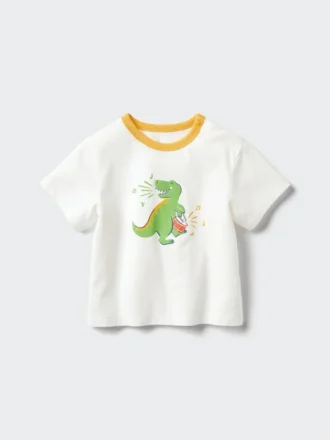 Baby Baby AIRism bomullst-shirt | Dinosaurie