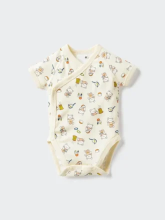 Baby Baby bilderbokssamlingen Kortärmad Bodys | Öppen framsida | Koguma-Chan