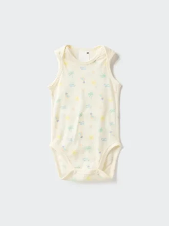 Baby Baby bomullsbodys utan ärmar | Tryckt