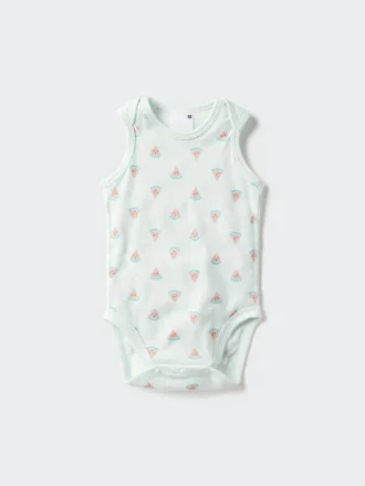 Baby Baby bomullsbodys utan ärmar | Tryckt