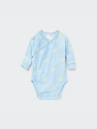 Baby Joy of Print långärmat bodys (öppen framtill)