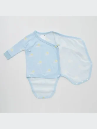 Baby Joy of Print långärmat bodys (öppen framtill)