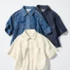 Boxig denimskjorta för dam | Halvärmade ärmar Boxig denimskjorta för dam | Halvärmade ärmar