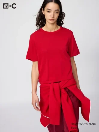 Boxig stickad T-shirt för dam