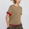 Boxig stickad T-shirt för dam