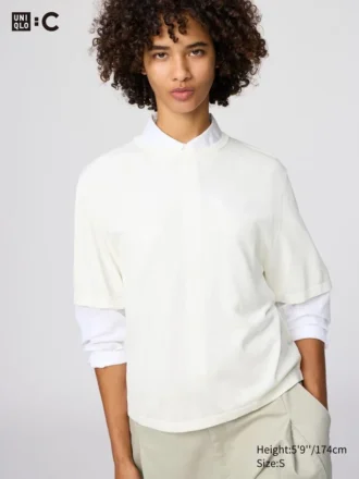 Boxig stickad T-shirt för dam