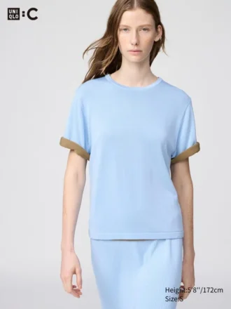 Boxig stickad T-shirt för dam