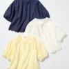Broderad halvärmad blusar för dam Broderad halvärmad blusar för dam