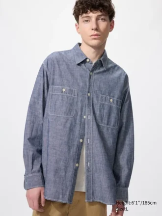 Chambray-overshirt för herr