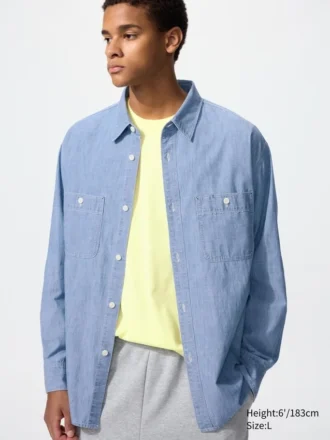 Chambray-overshirt för herr