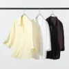 Damblus i rayon med skipperkrage | 3/4-ärmar Damblus i rayon med skipperkrage | 3/4-ärmar