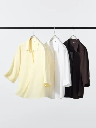 Damblus i rayon med skipperkrage | 3/4-ärmar Damblus i rayon med skipperkrage | 3/4-ärmar