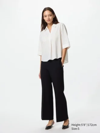 Damblusar i rayon med skipperkrage och 3/4-ärmar | Randig Damblusar i rayon med skipperkrage och 3/4-ärmar | Randig