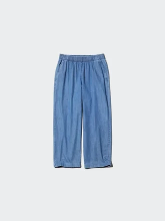 Dambyxor i bomull med avslappnad passform | Denim