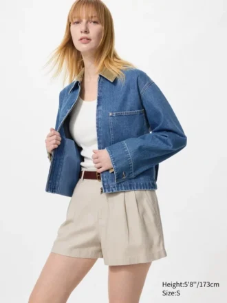 Damshorts i linne och bomull