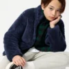Fluffig fleecejackor med dragkedja för barn