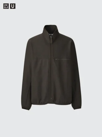 Herrblousonjackor i borstad jersey med dragkedja