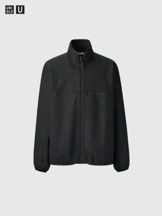 Herrblousonjackor i borstad jersey med dragkedja