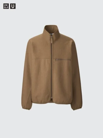 Herrblousonjackor i borstad jersey med dragkedja