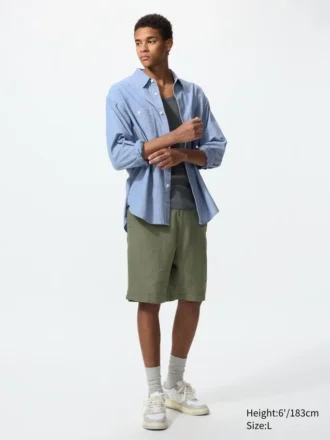 Herrshorts i linneblandning | 9,5″