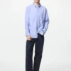 Herrskjorta i bredvävd bomull | Button Down | Hairline-tyg