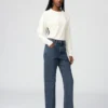 Höga jeans för damer med hög midjehöjd Höga jeans för damer med hög midjehöjd