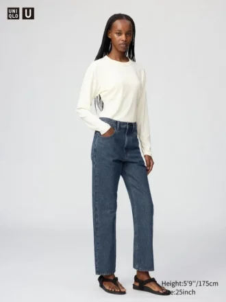 Höga jeans för damer med hög midjehöjd