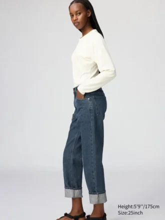 Höga jeans för damer med hög midjehöjd