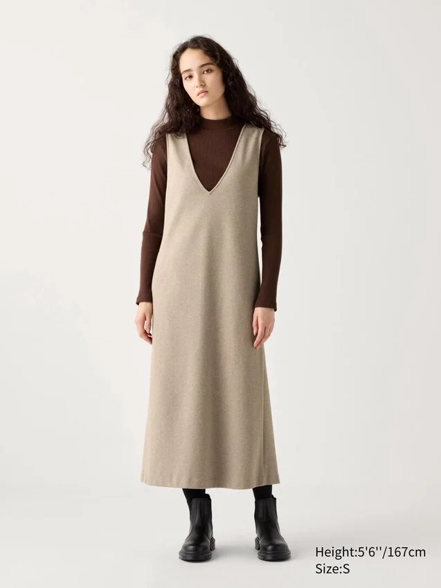 Jumperskirt i borstad jersey för dam Jumperskirt i borstad jersey för dam